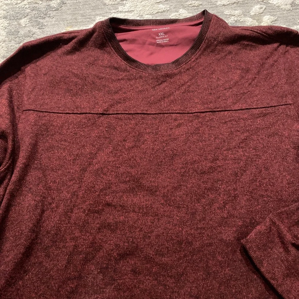 Van Heusen sweater mens XXL Burgundy EUC / Long Sleeve/ Shirt/top/ Pullover
